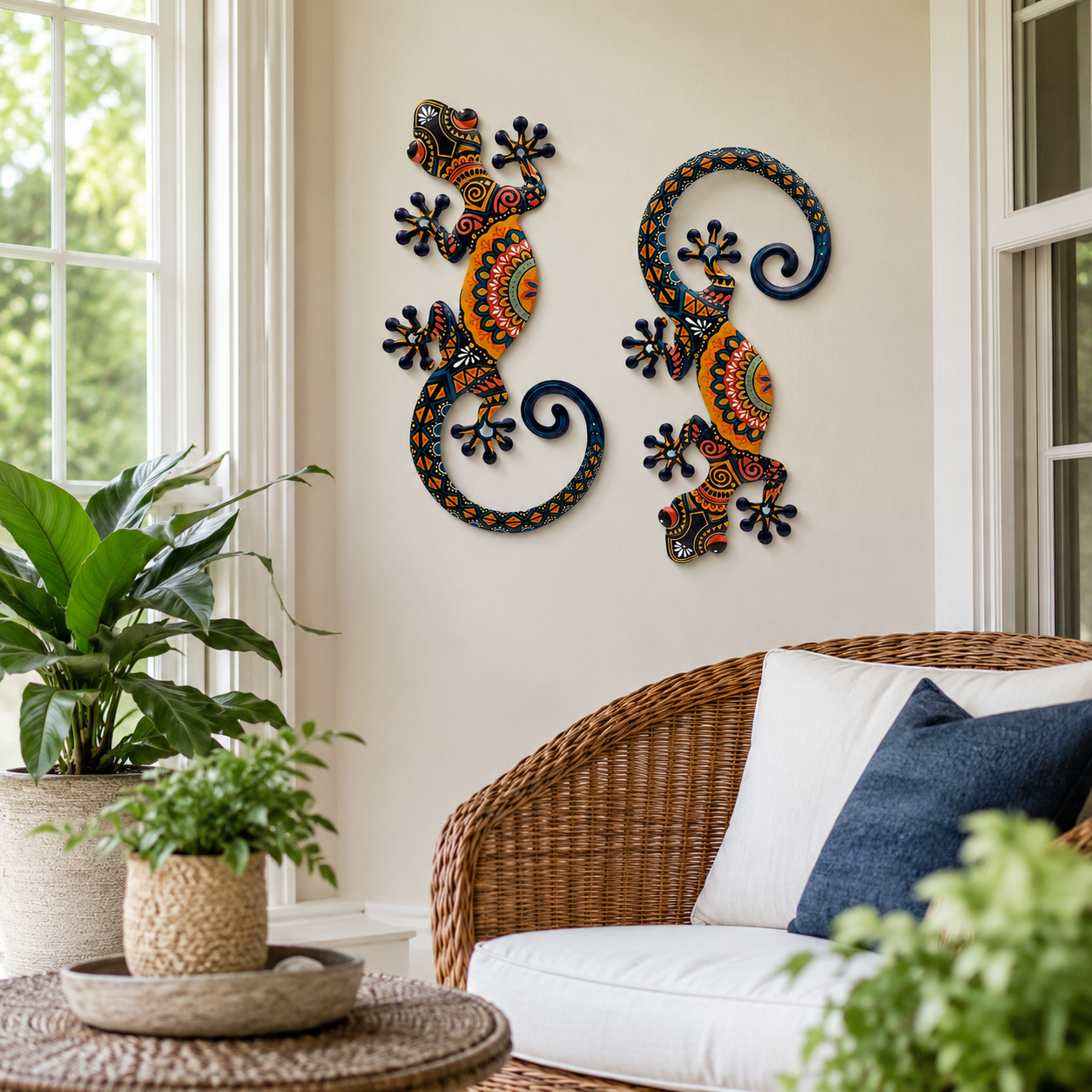 Metal Gecko Wall Decor Set of 2