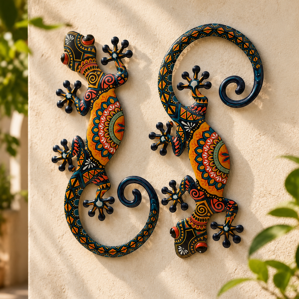 Metal Gecko Wall Decor Set of 2