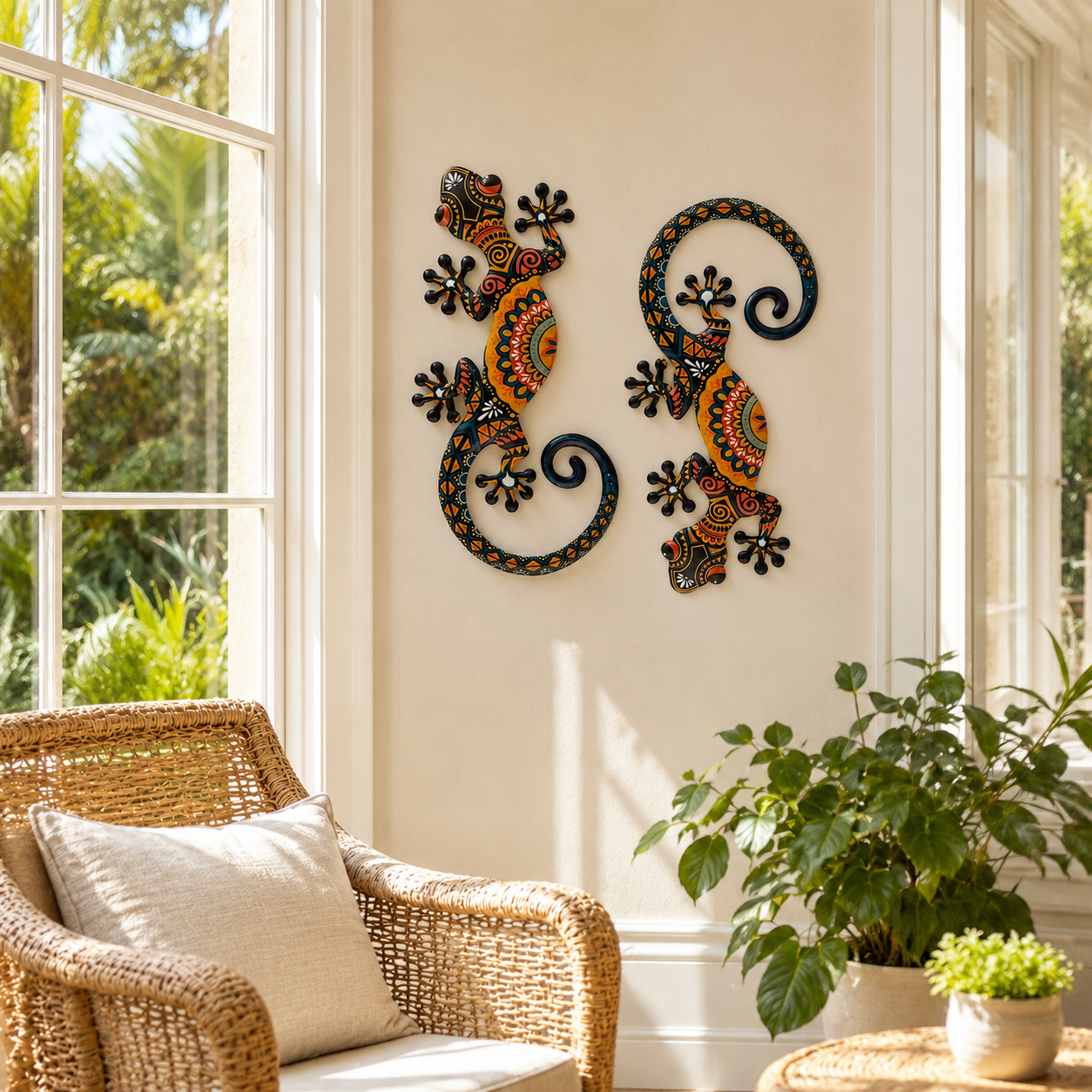 Metal Gecko Wall Decor Set of 2