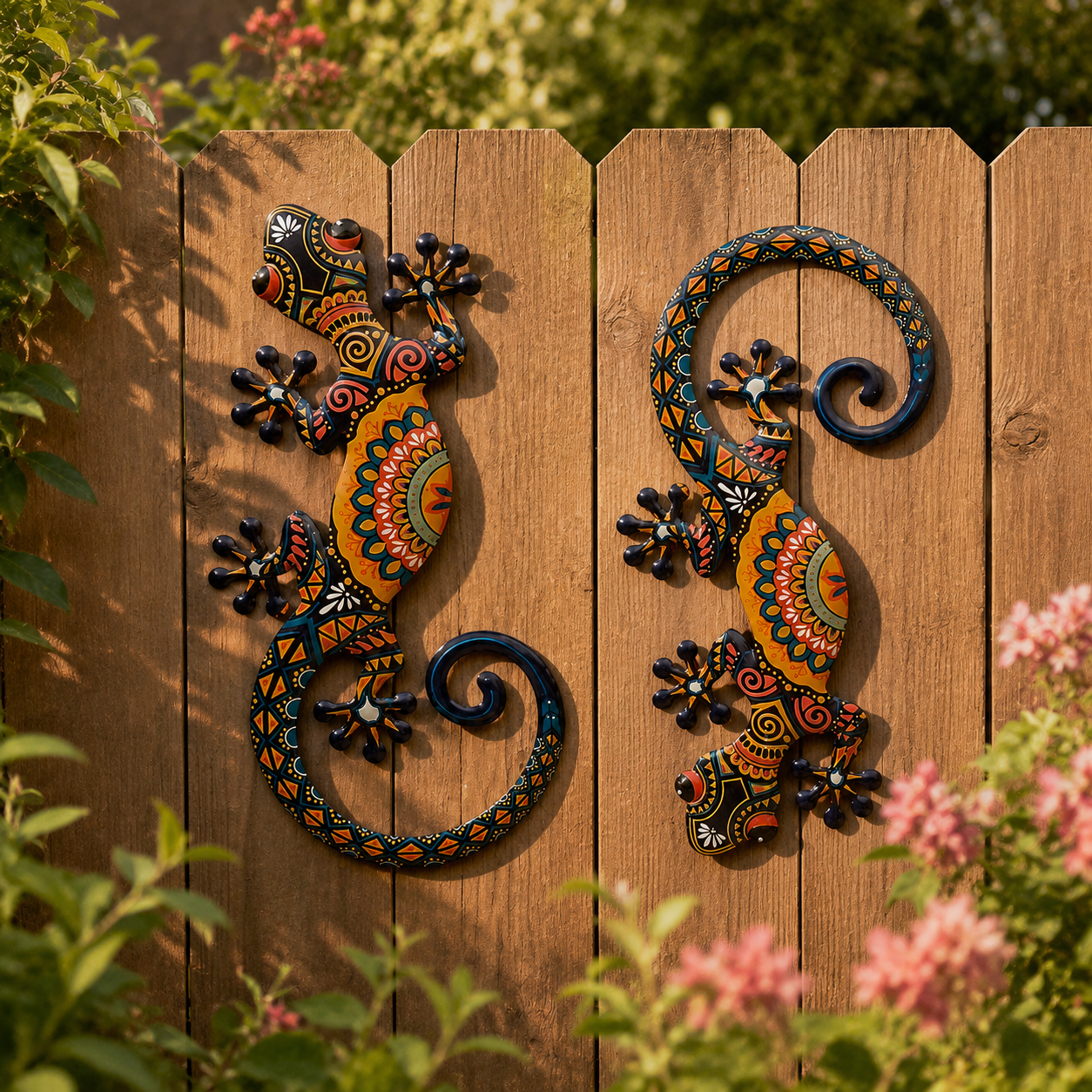 Metal Gecko Wall Decor Set of 2