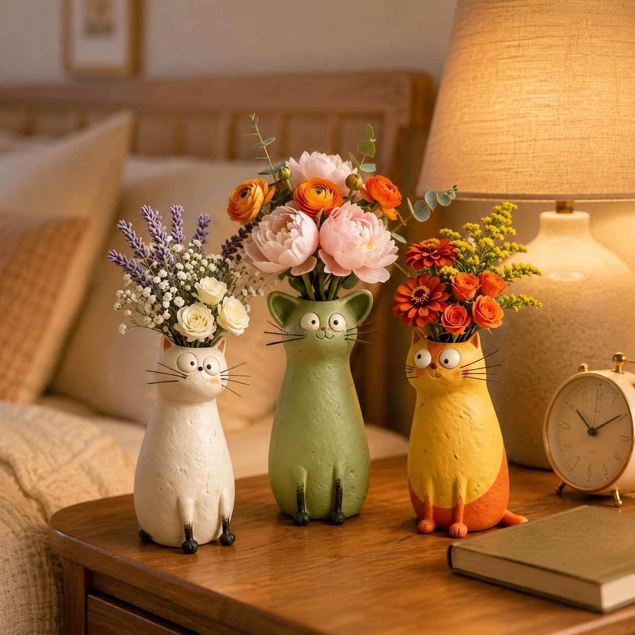 Whimsical Cat Vase Decor