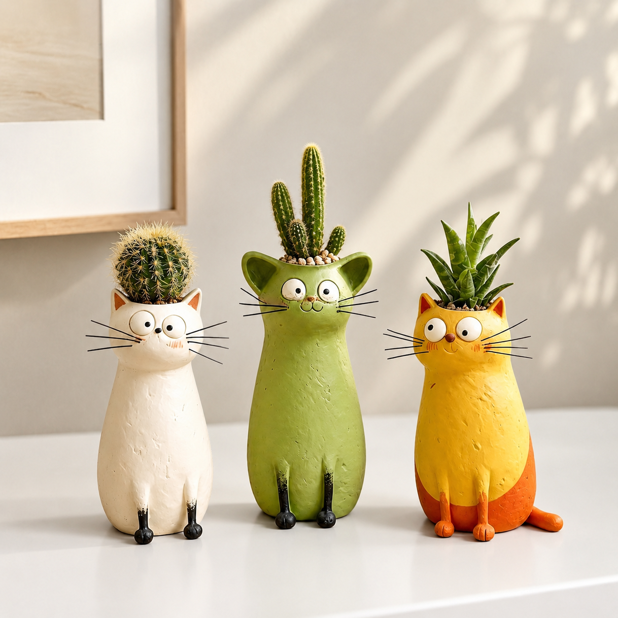 Whimsical Cat Vase Decor
