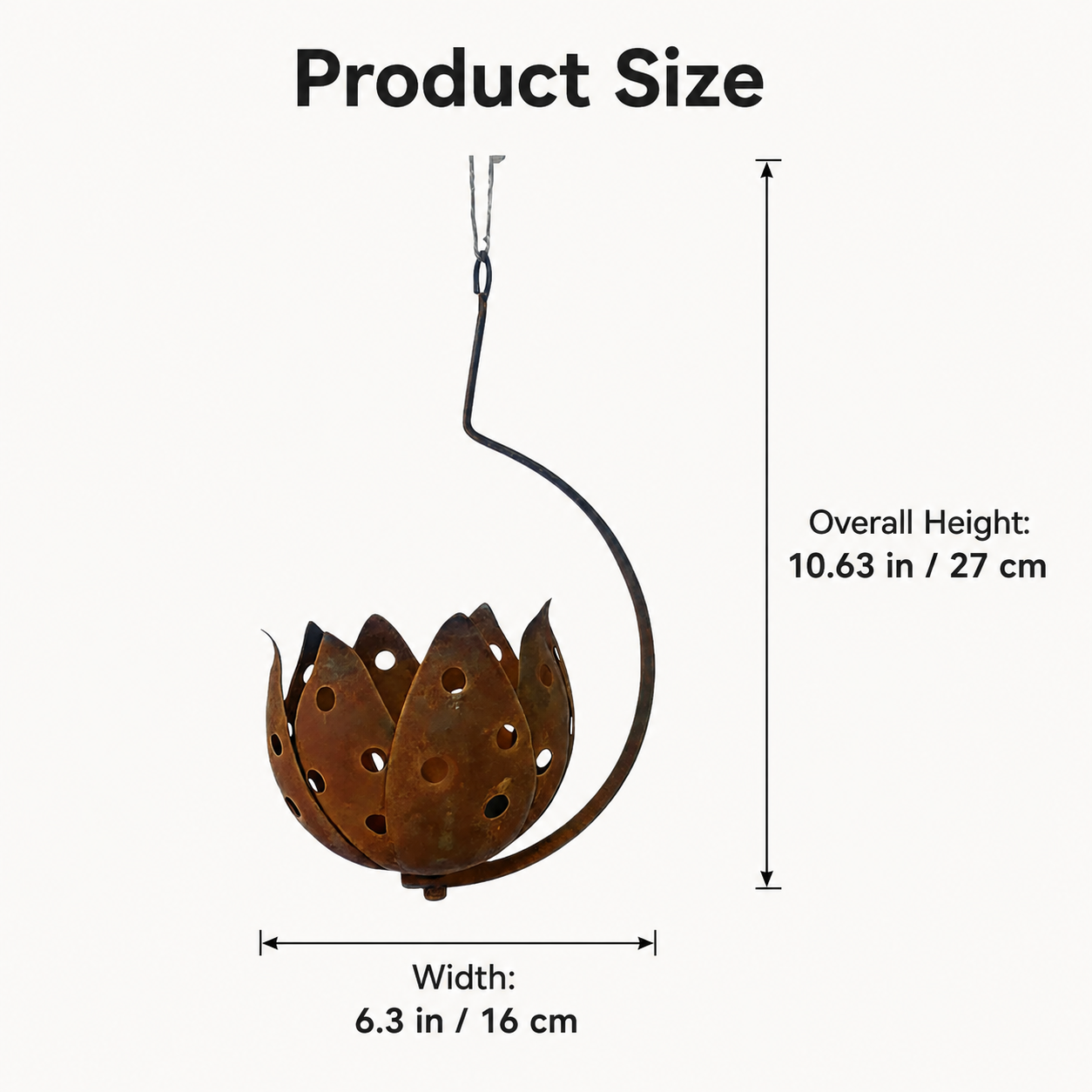 Rustic Hanging Metal Flower Pot