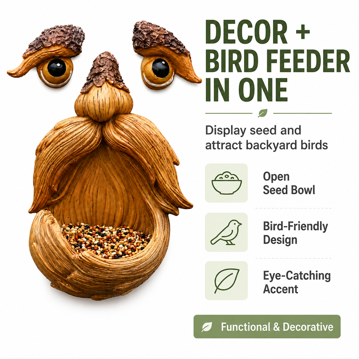 Whimsical Tree Face Bird Feeder