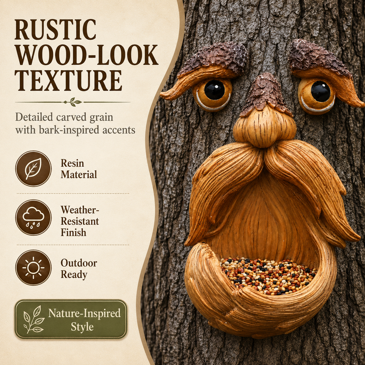 Whimsical Tree Face Bird Feeder