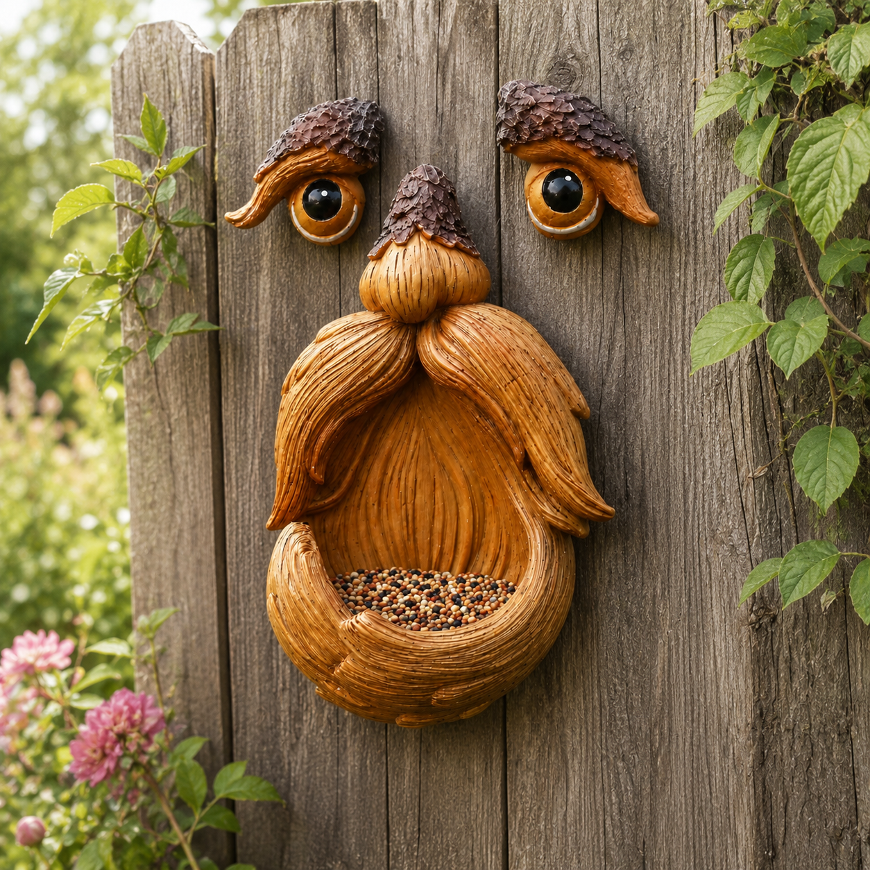 Whimsical Tree Face Bird Feeder