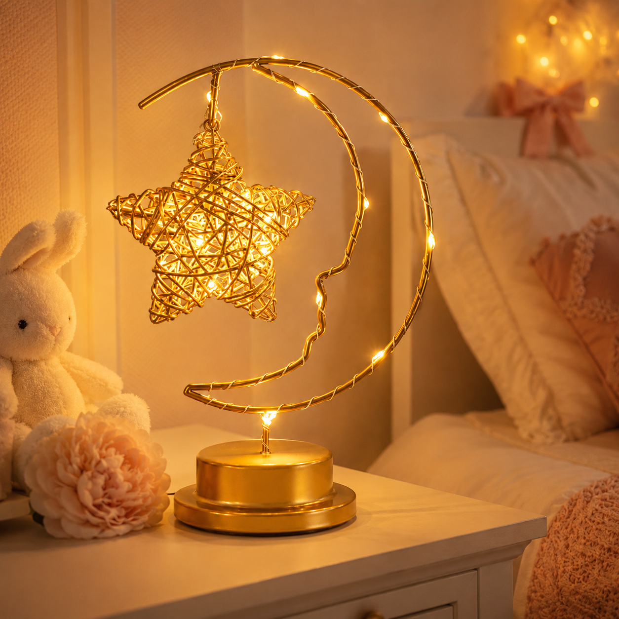 LED Smiling Crescent Moon Night Light