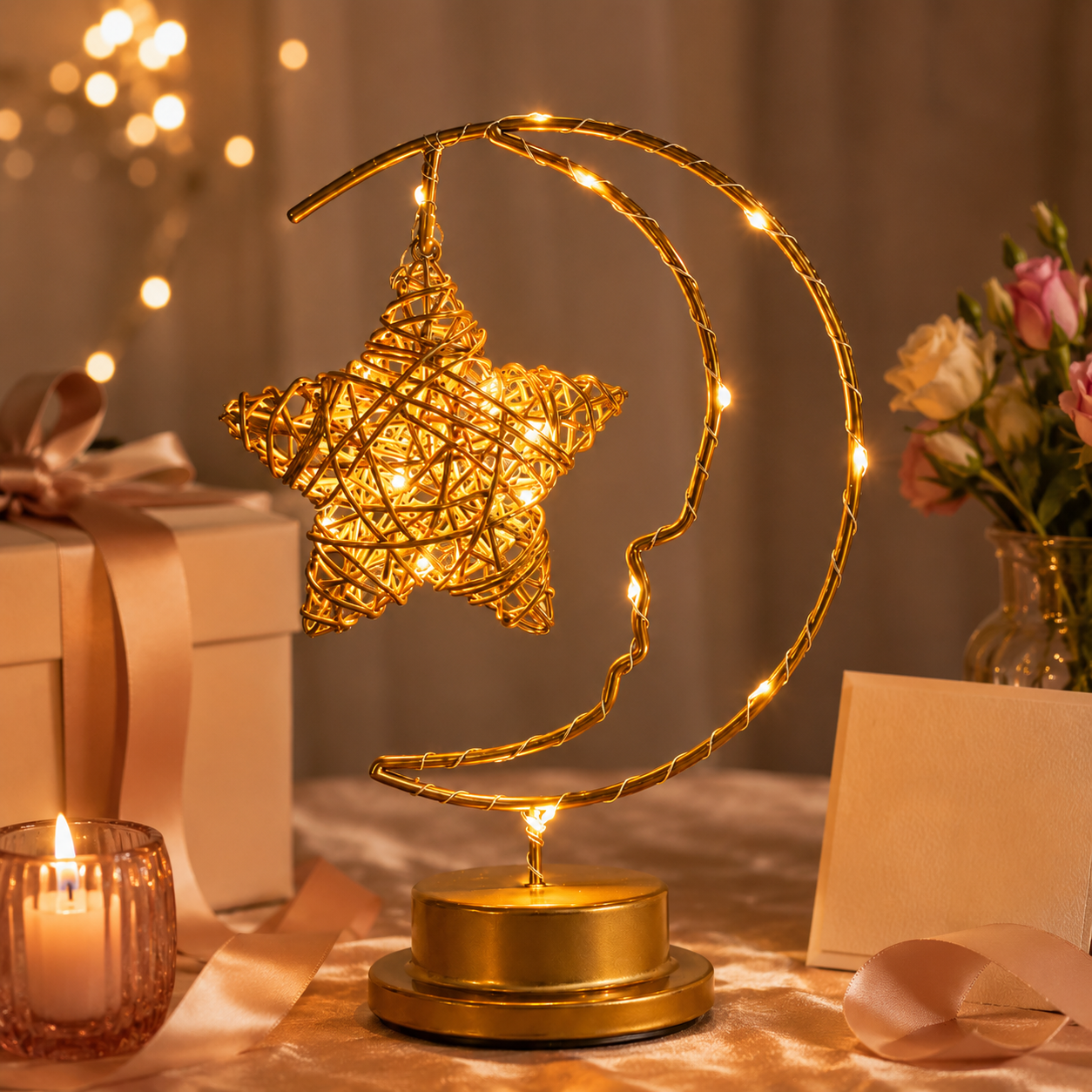LED Smiling Crescent Moon Night Light