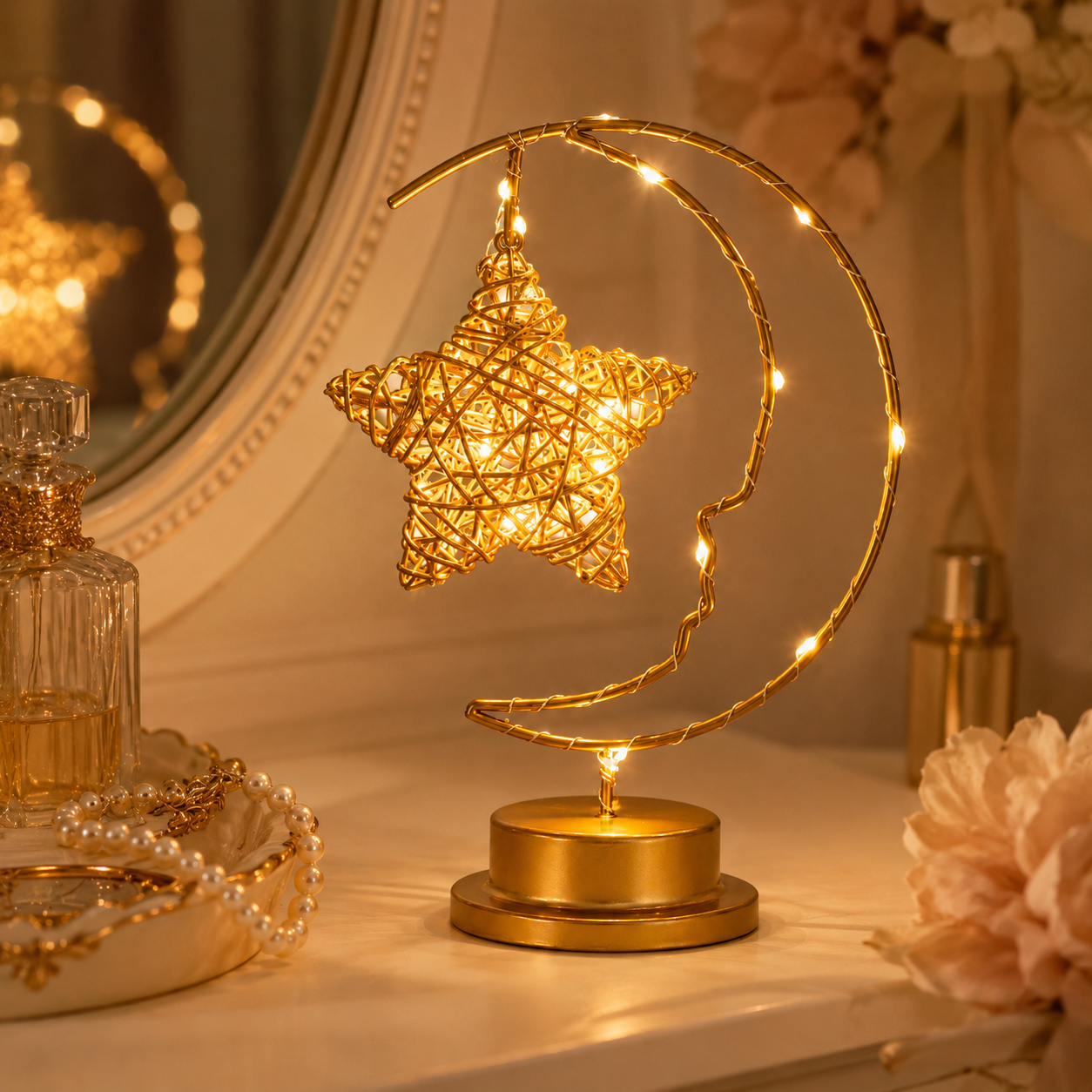 LED Smiling Crescent Moon Night Light