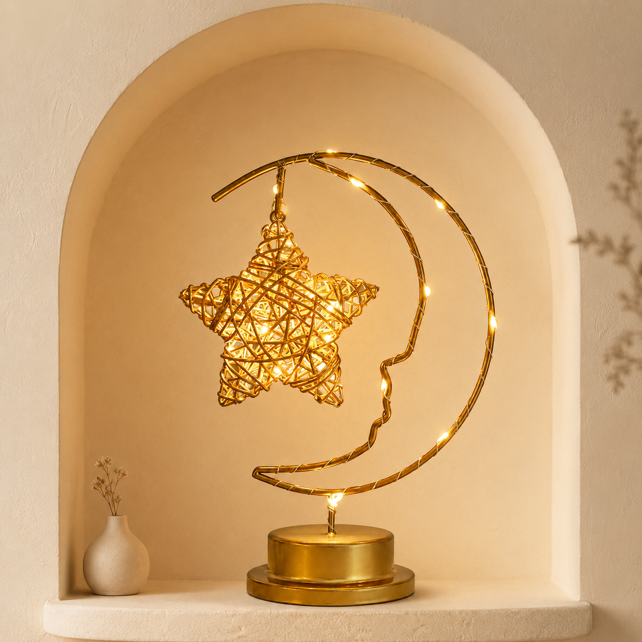 LED Smiling Crescent Moon Night Light