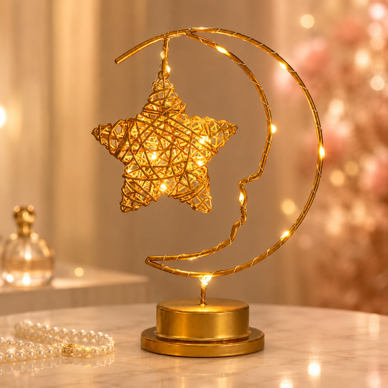 LED Smiling Crescent Moon Night Light