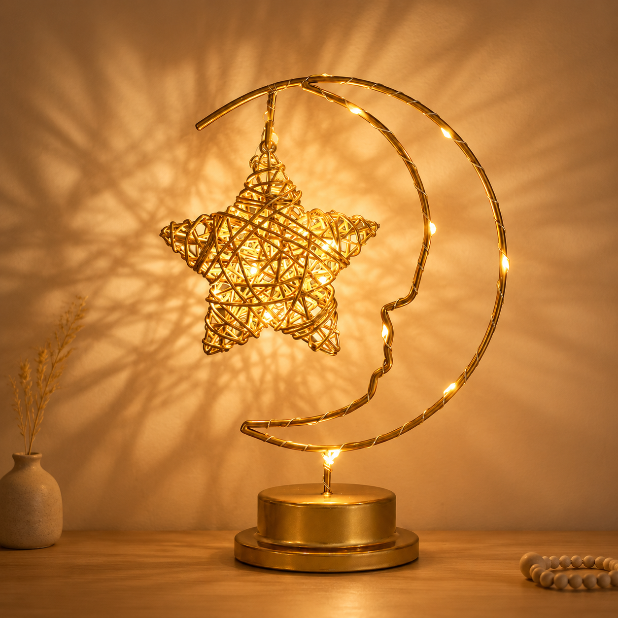 LED Smiling Crescent Moon Night Light