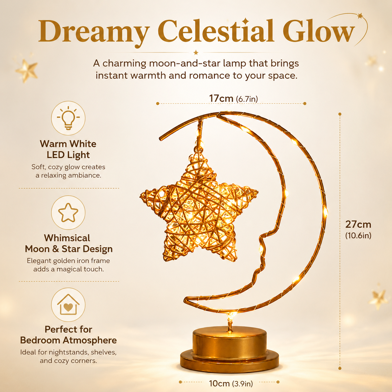 LED Smiling Crescent Moon Night Light