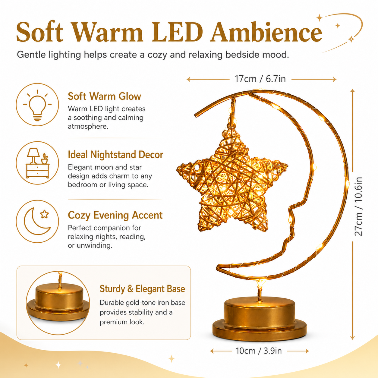LED Smiling Crescent Moon Night Light