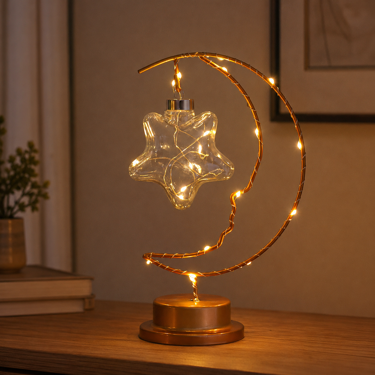 LED Smiling Crescent Moon Night Light