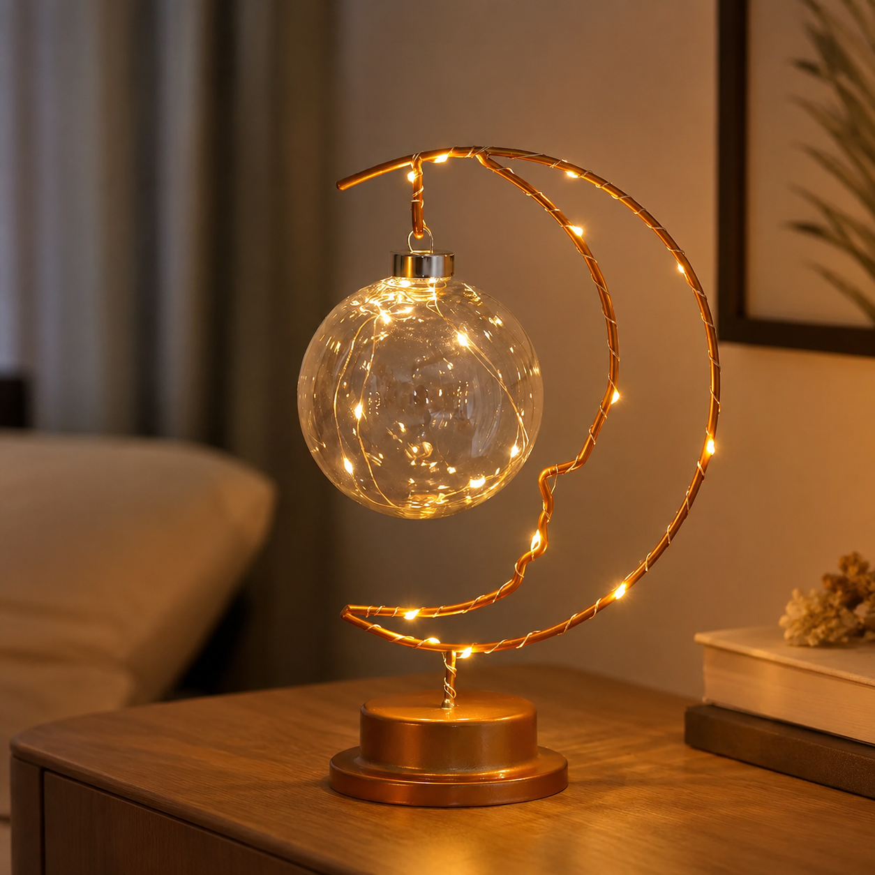 LED Smiling Crescent Moon Night Light
