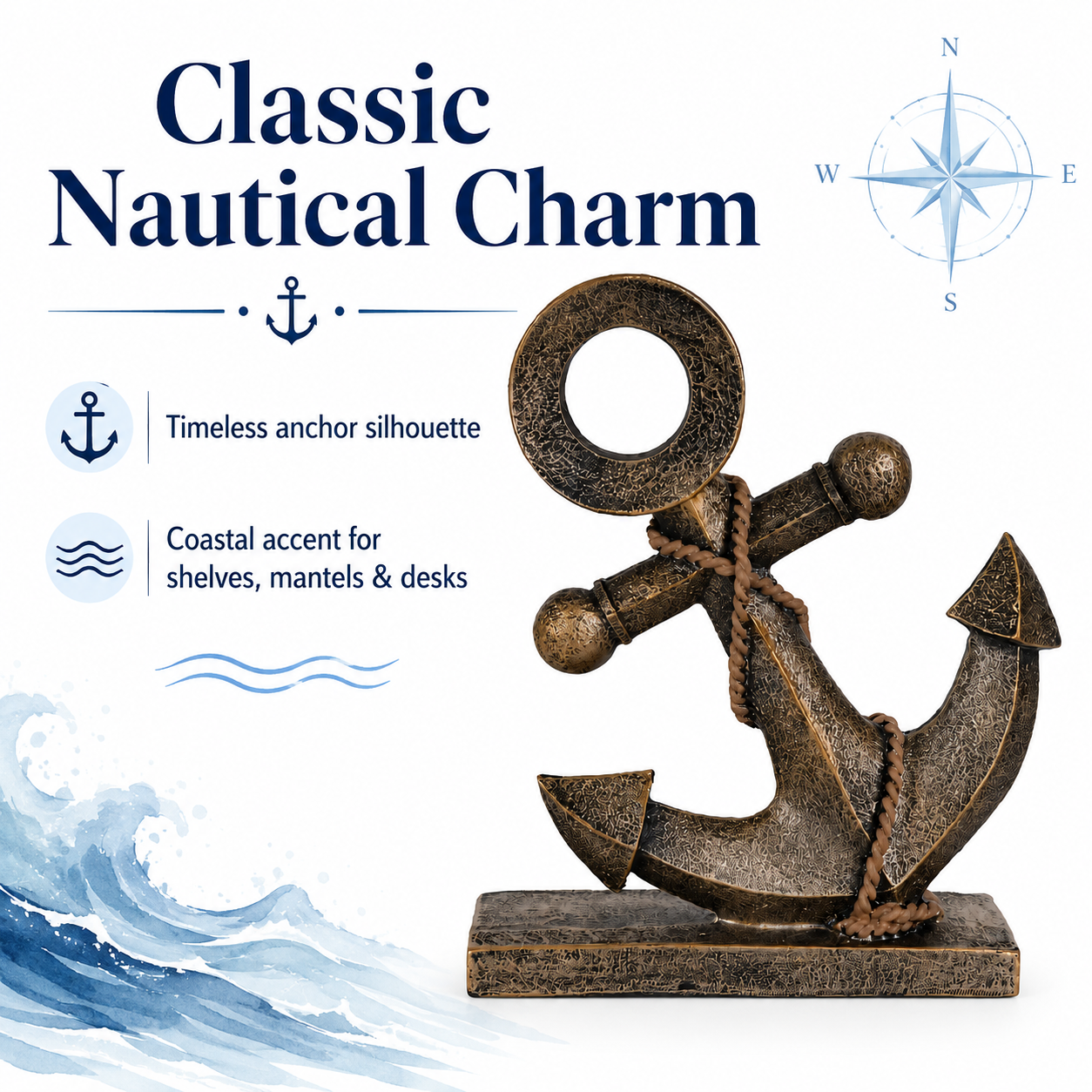 Retro Nautical Anchor Ornament