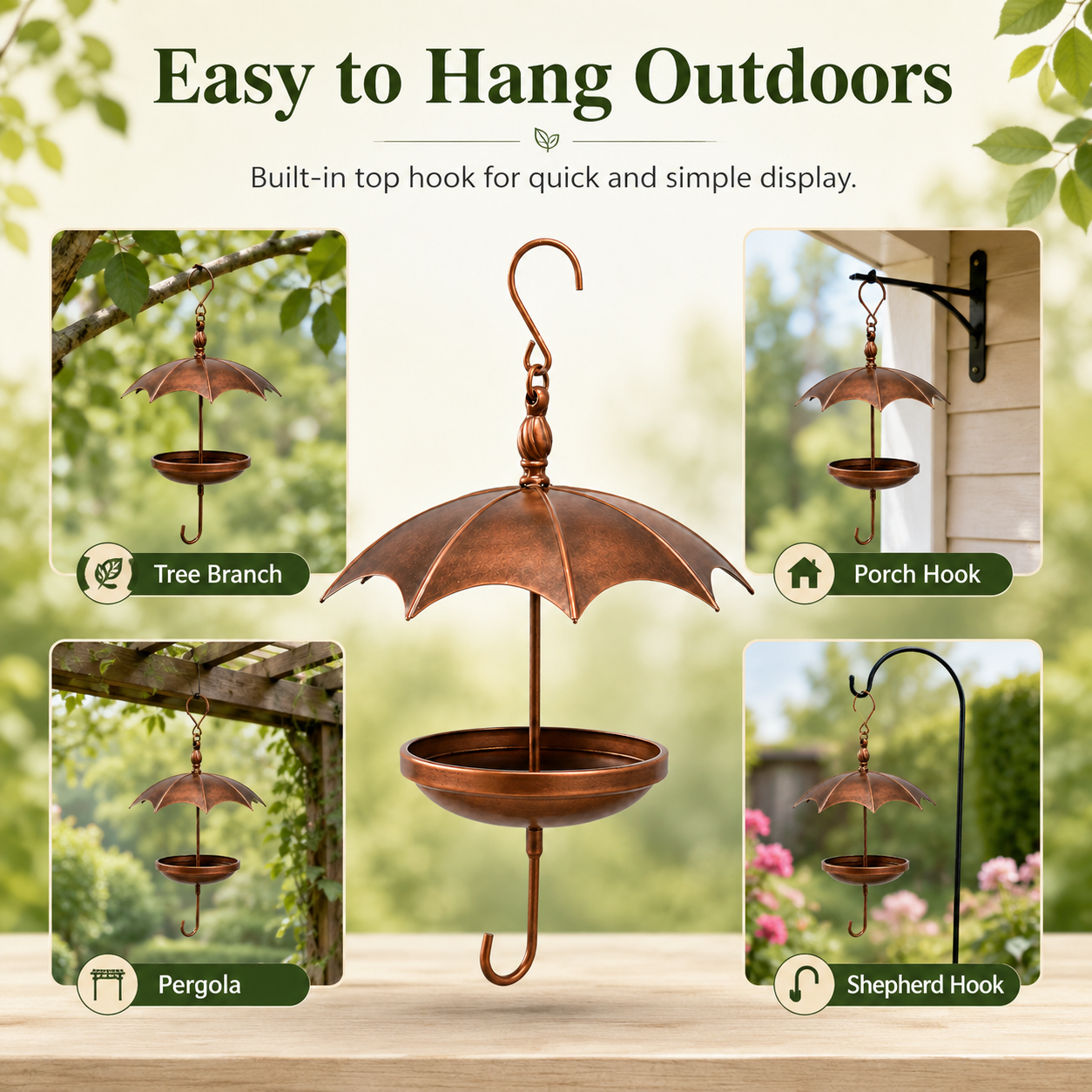 Umbrella-Shaped Hanging Bird Feeder