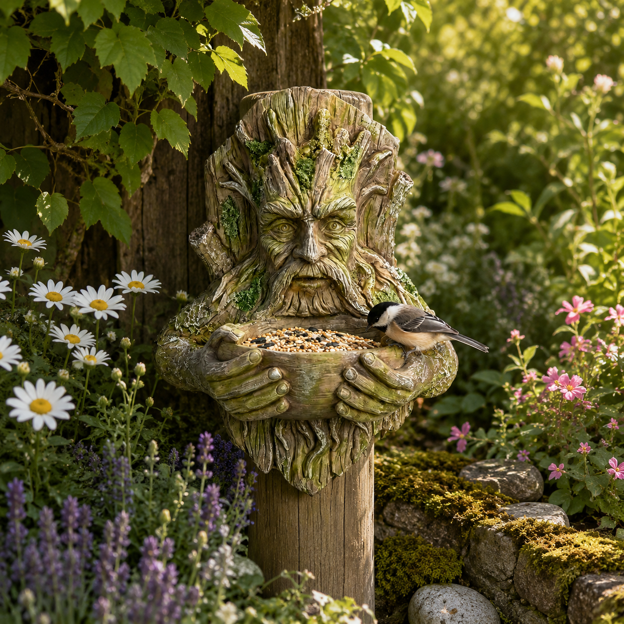 Resin Tree Face Bird Feeder
