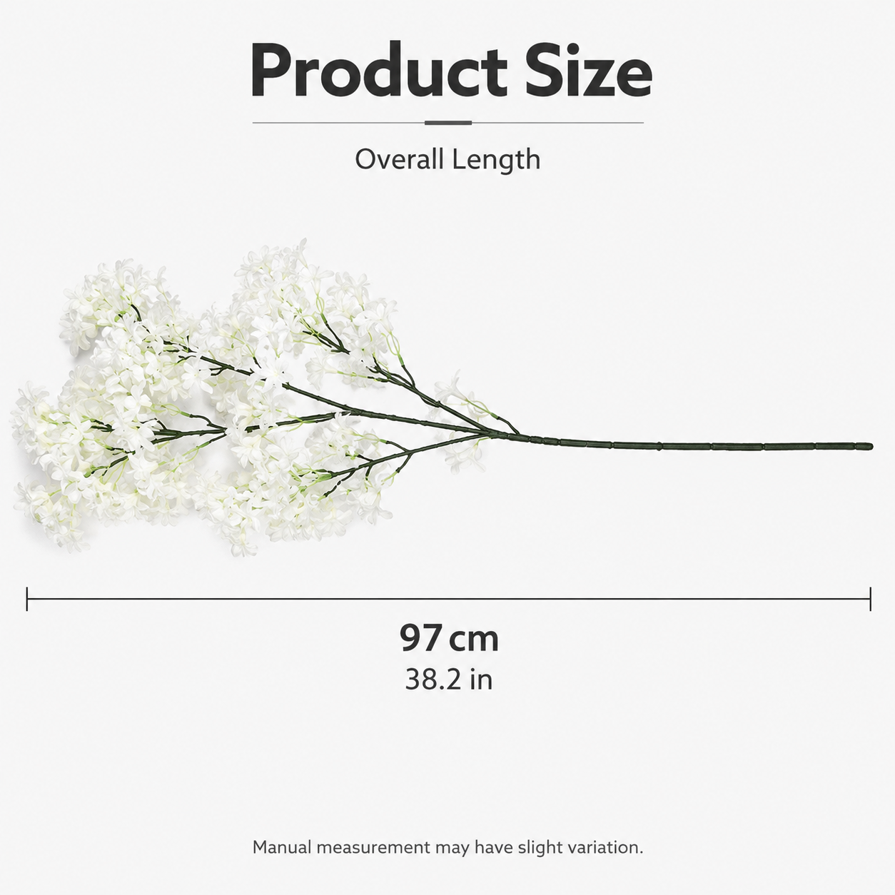 Large White Artificial Lilac Flower Branch