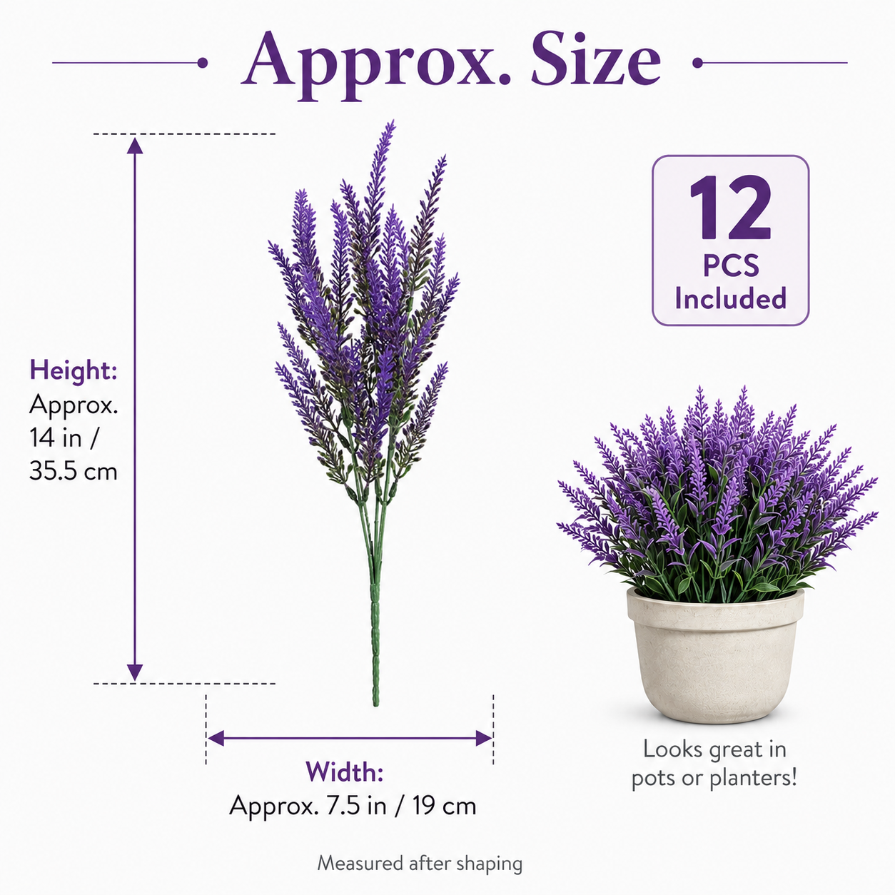 12-Piece Artificial Lavender Flowers for Outdoors