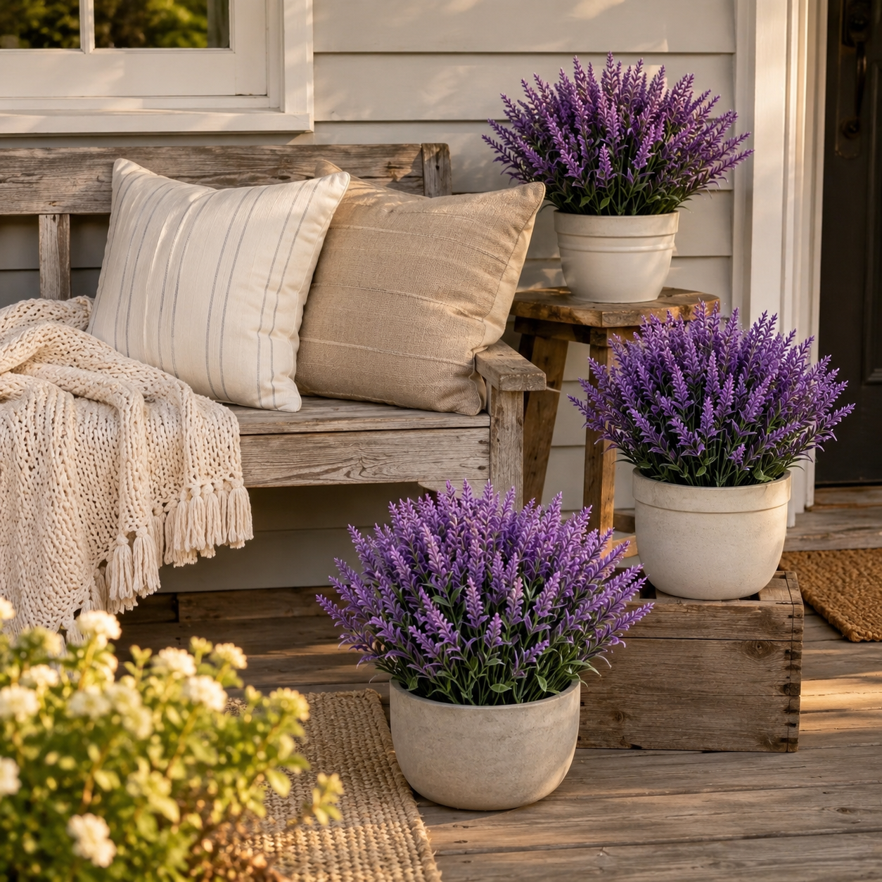 12-Piece Artificial Lavender Flowers for Outdoors