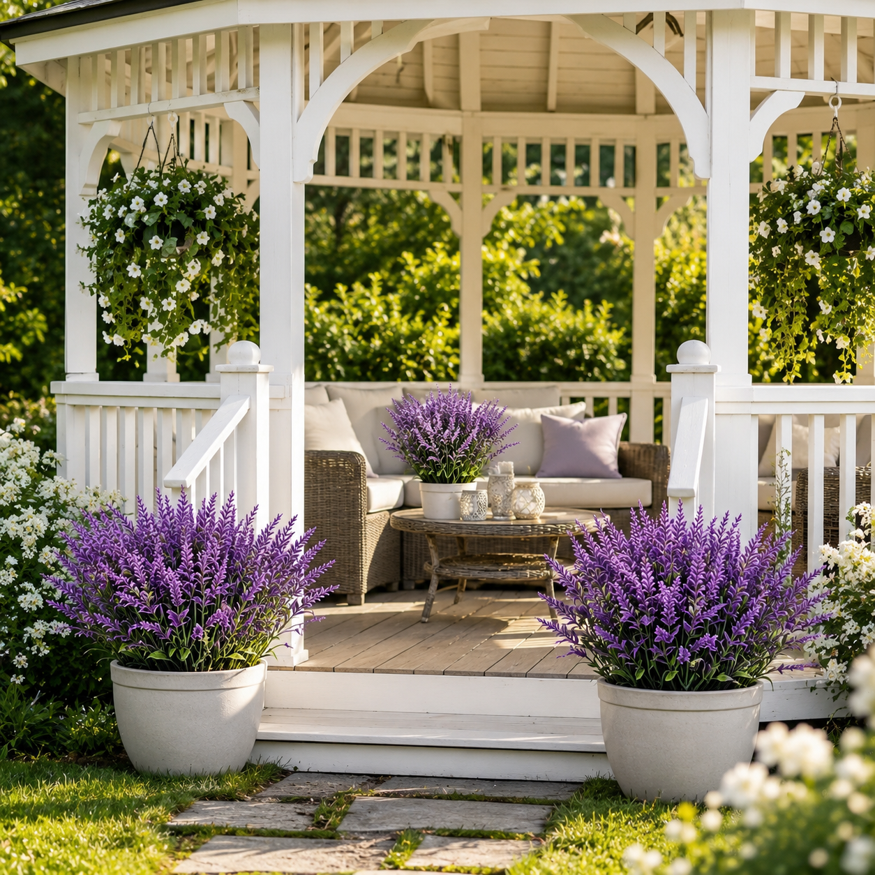 12-Piece Artificial Lavender Flowers for Outdoors
