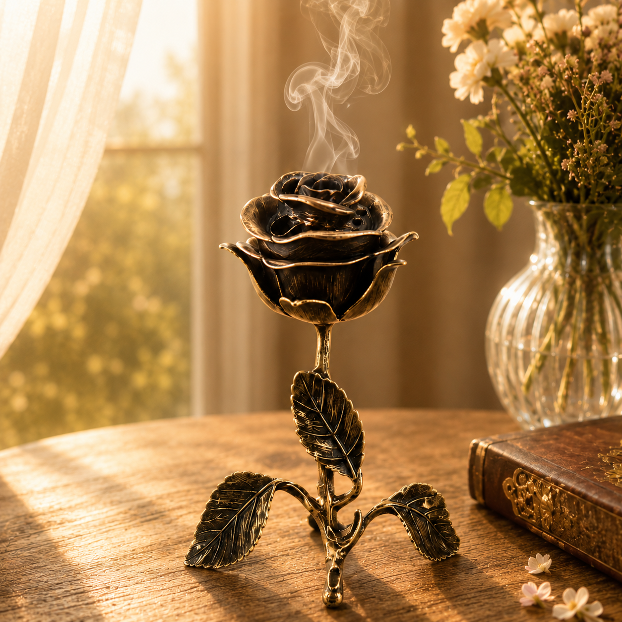 Antique Rose-Scented Incense Burner