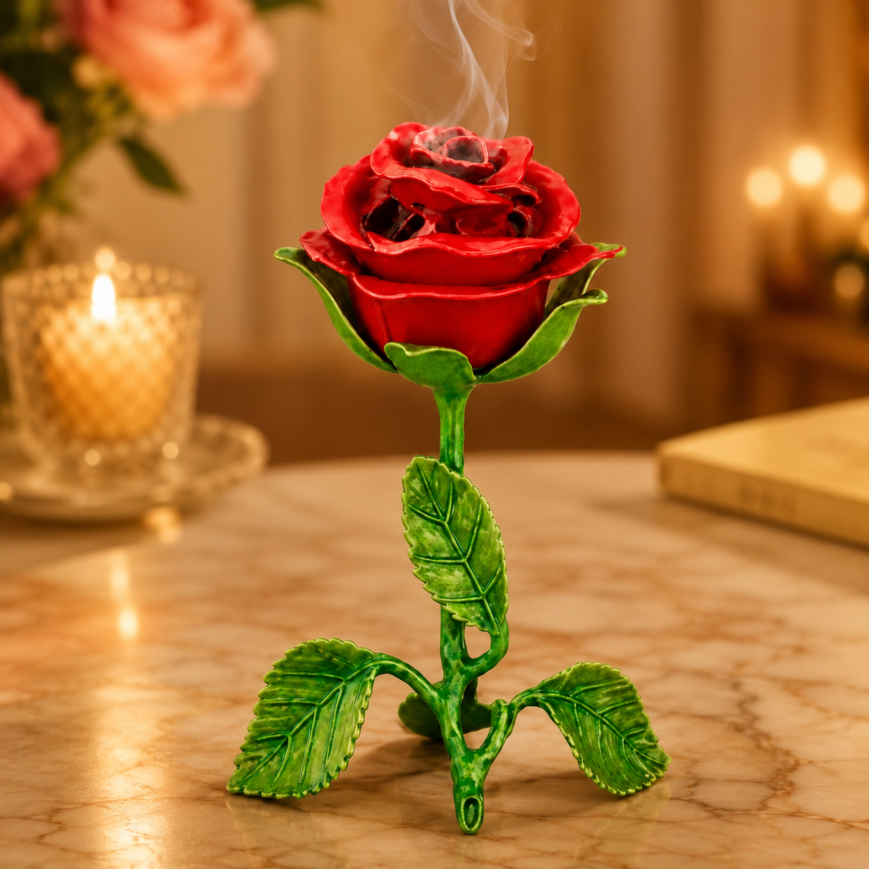 Antique Rose-Scented Incense Burner