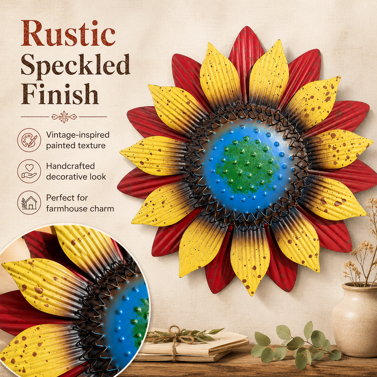 3D Metal Sunflower Wall Decor