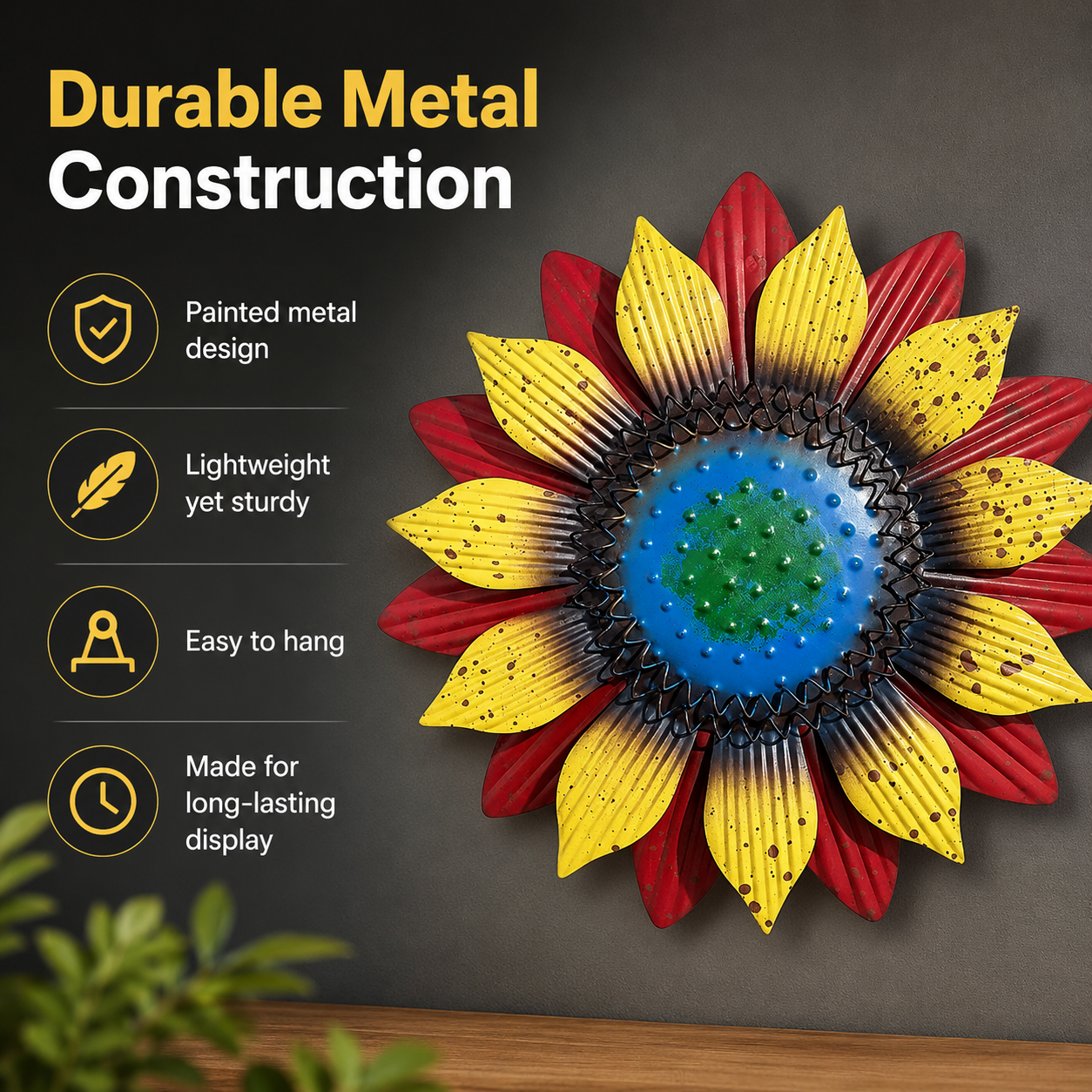 3D Metal Sunflower Wall Decor