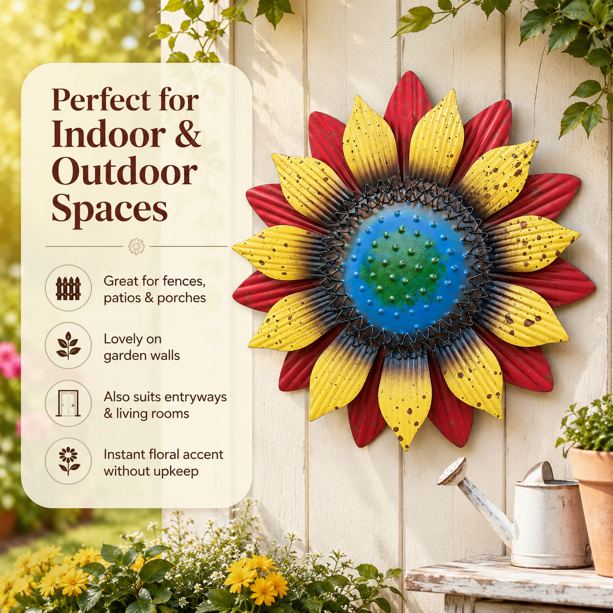 3D Metal Sunflower Wall Decor