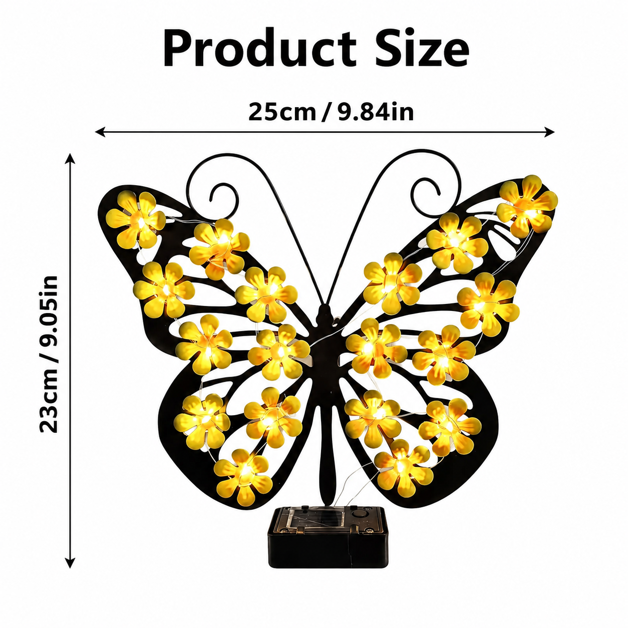 Solar Butterfly Wall Light Outdoor Decor