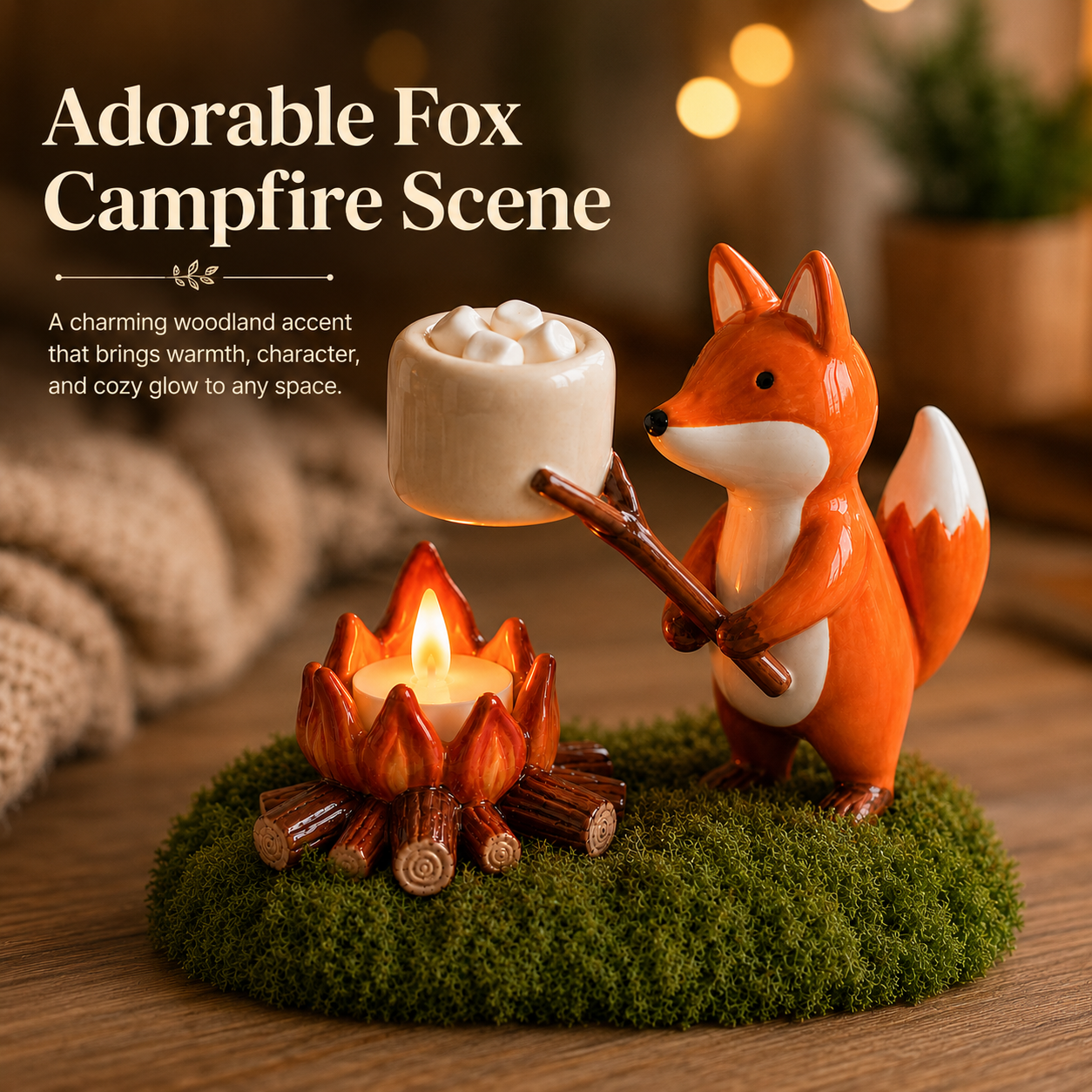 Fox campfire ornament
