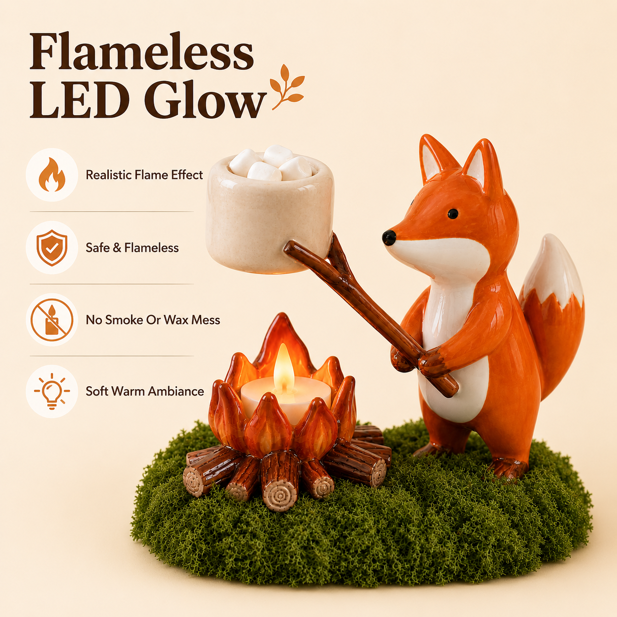 Fox campfire ornament