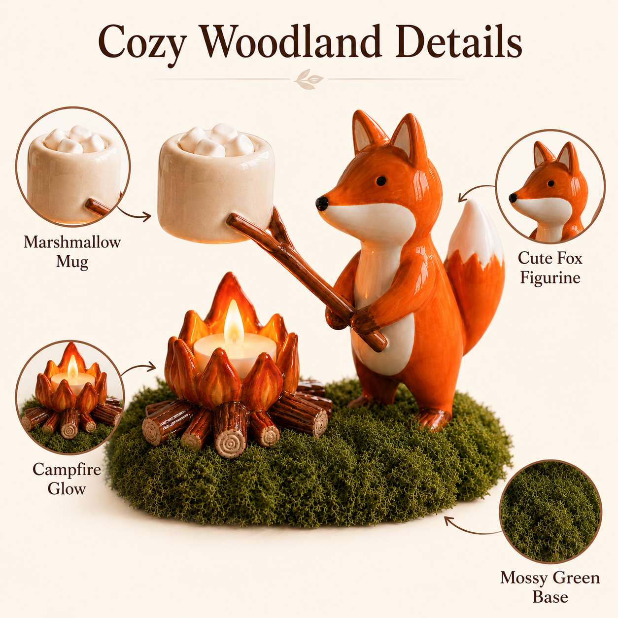 Fox campfire ornament
