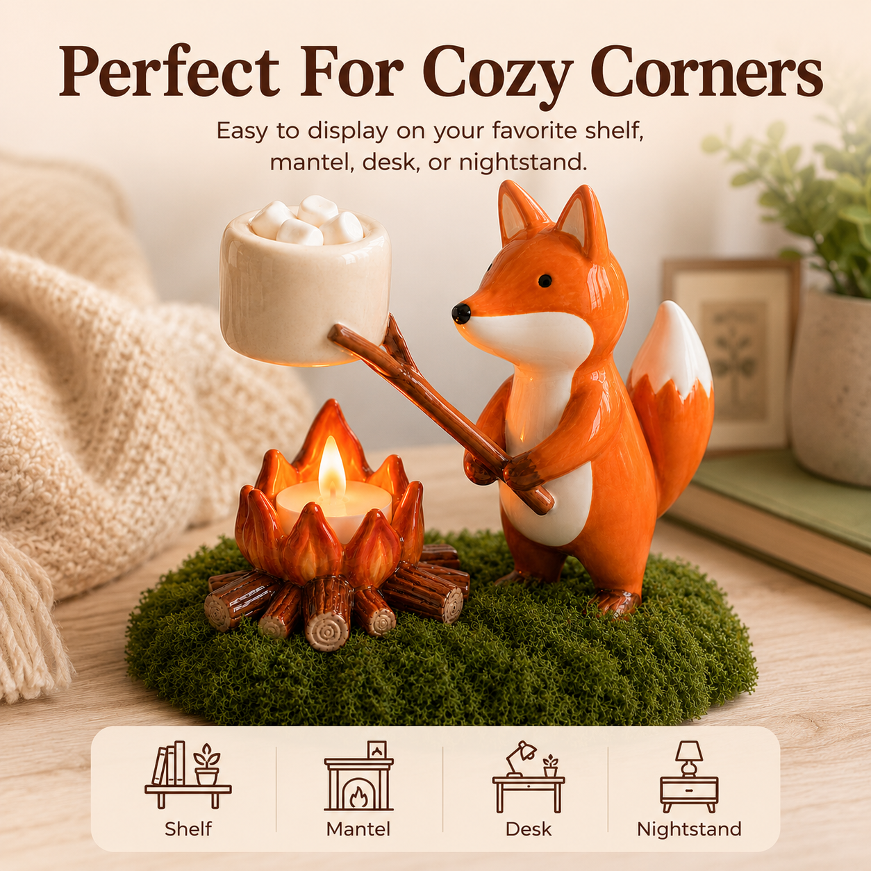 Fox campfire ornament