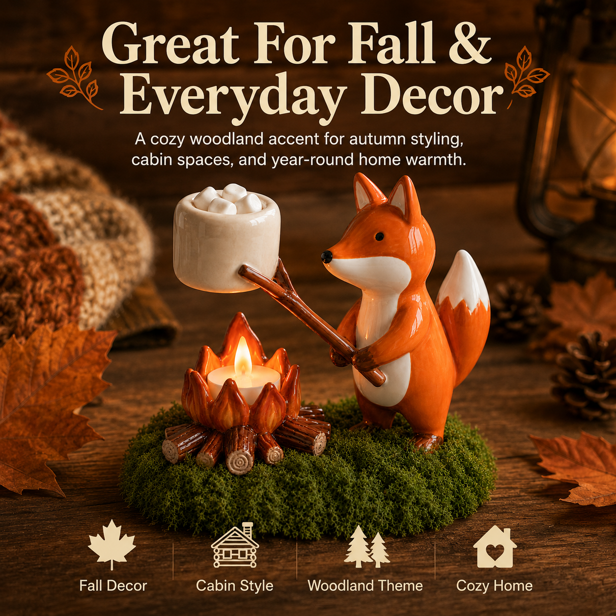 Fox campfire ornament