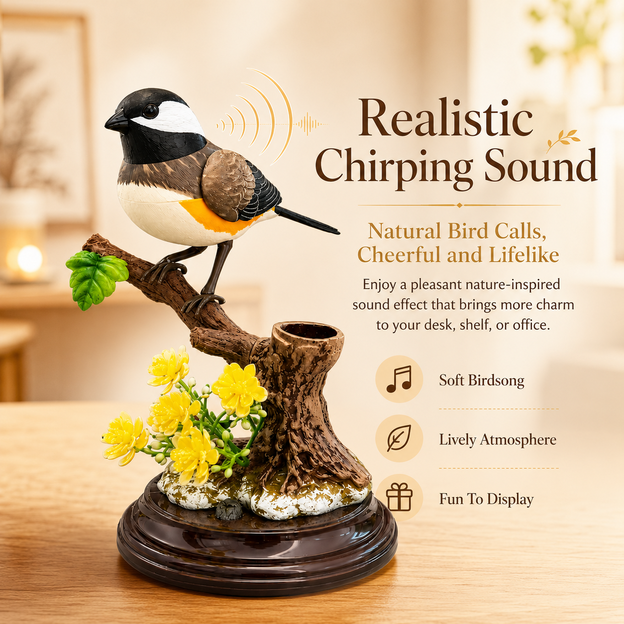 Voice Activated Moving Bird Figurine