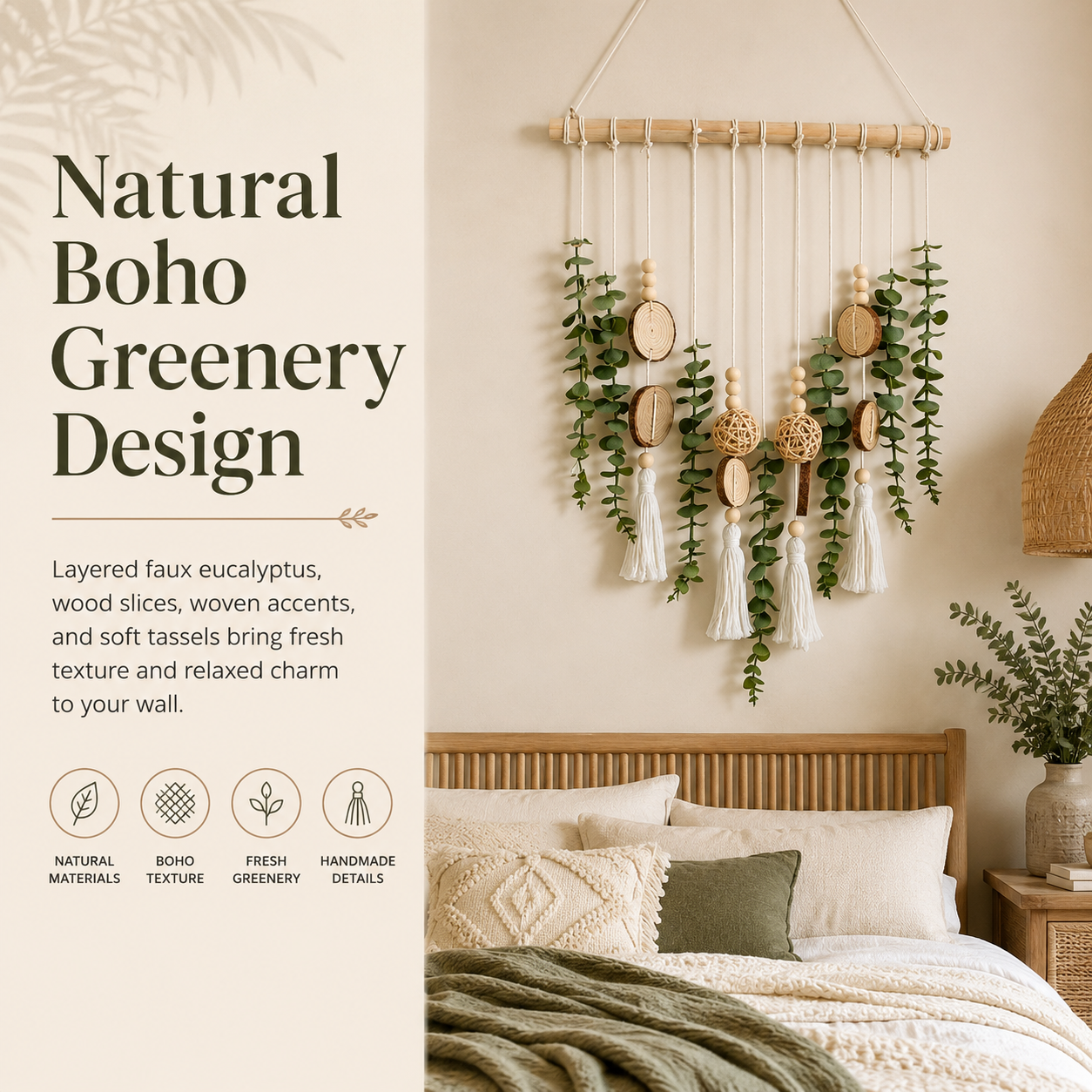 Boho Greenery Wall Hanging Decor