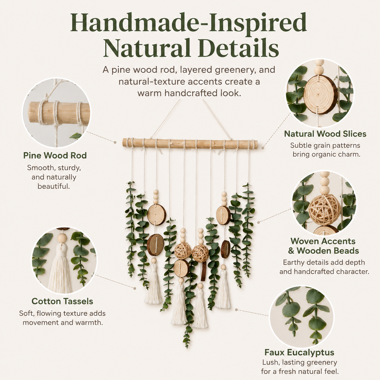 Boho Greenery Wall Hanging Decor