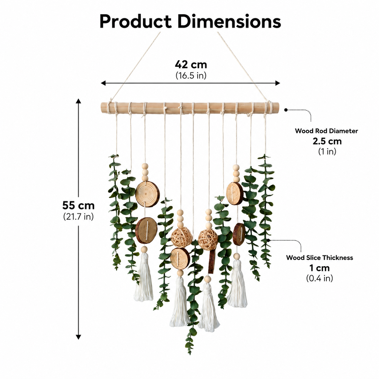 Boho Greenery Wall Hanging Decor