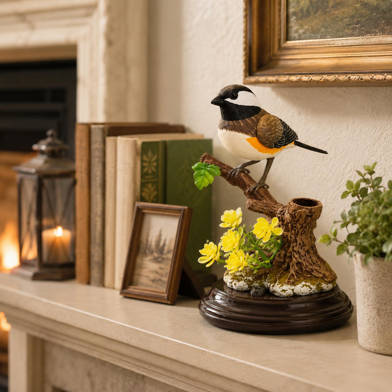 Voice Activated Moving Bird Figurine