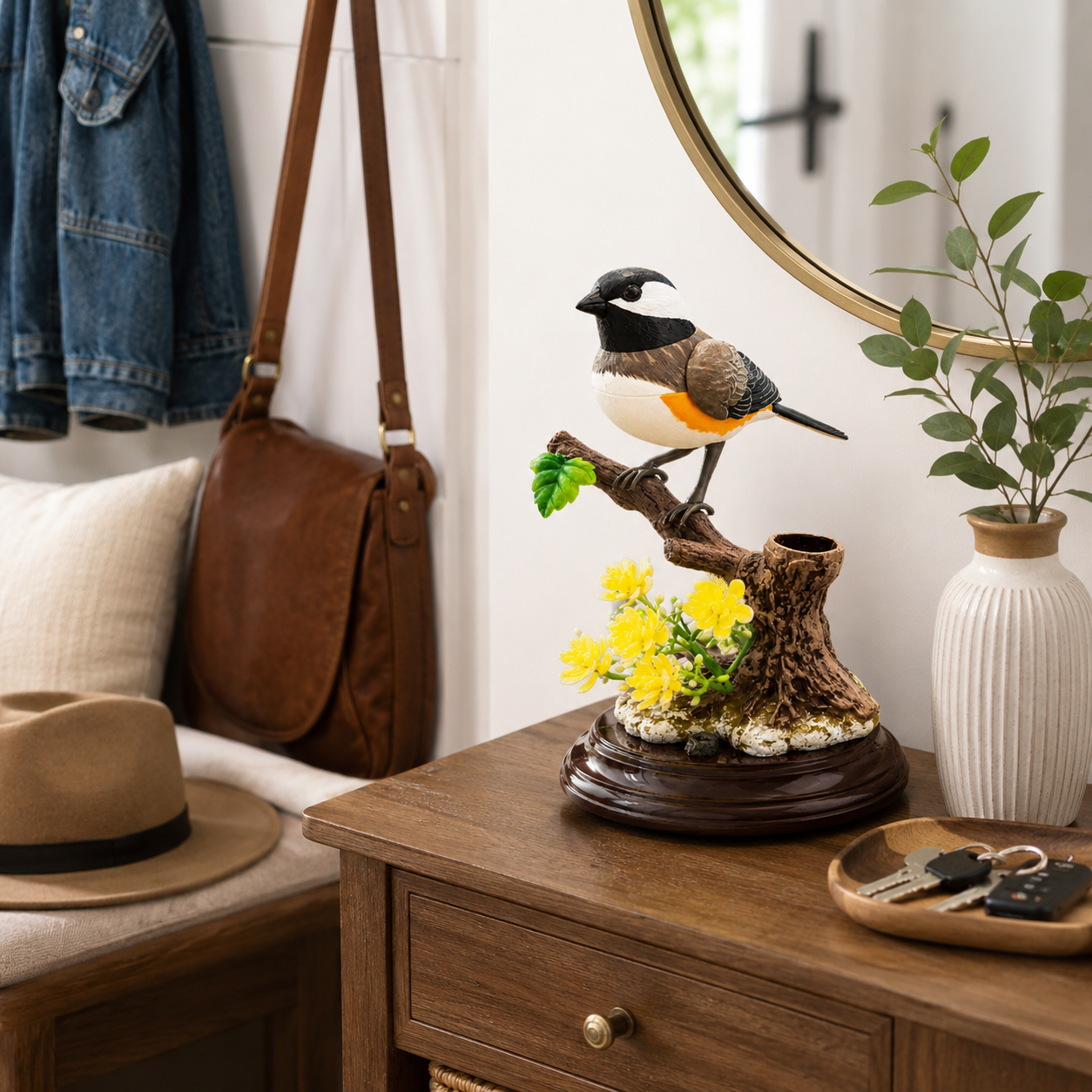 Voice Activated Moving Bird Figurine