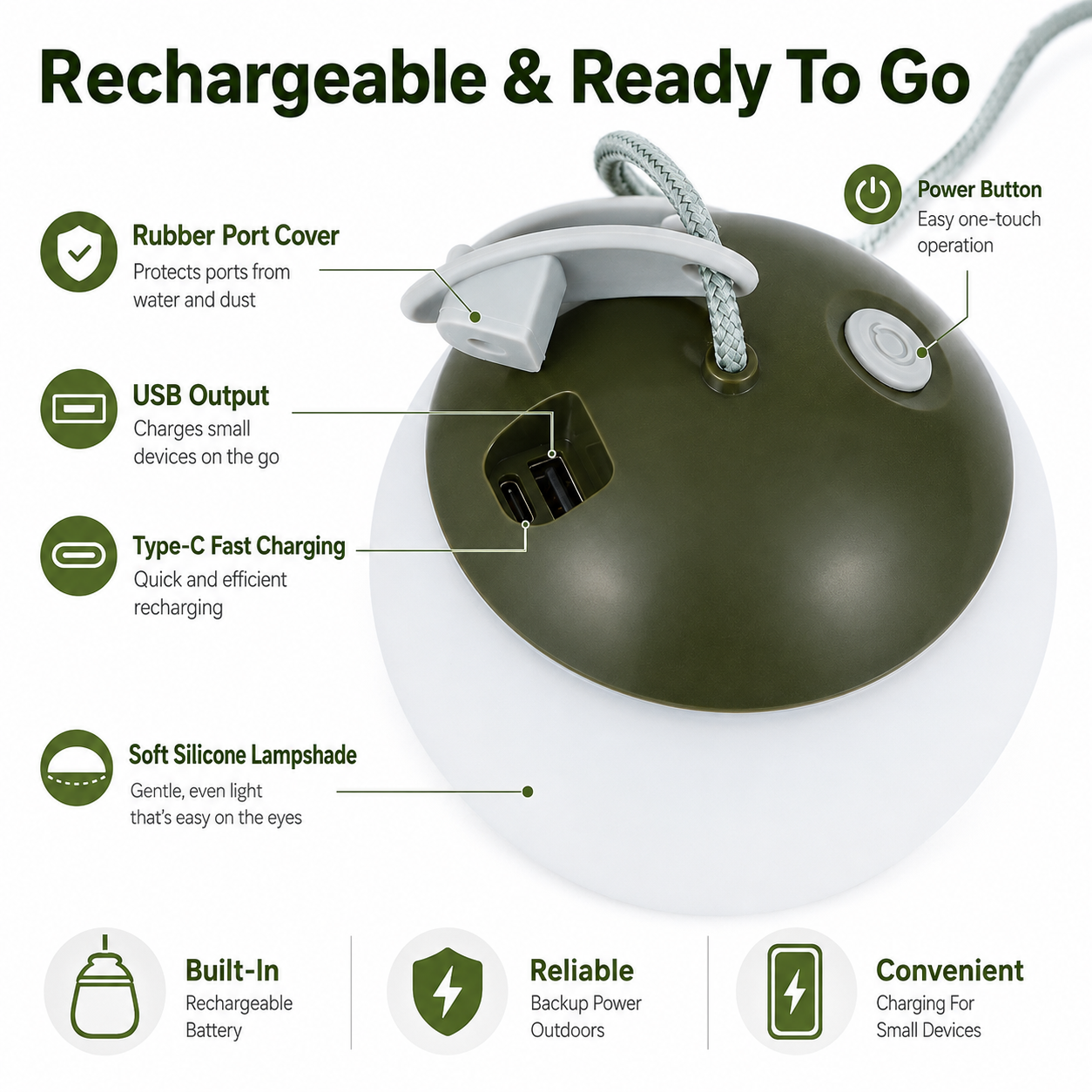Rechargeable Hanging Camping Lantern