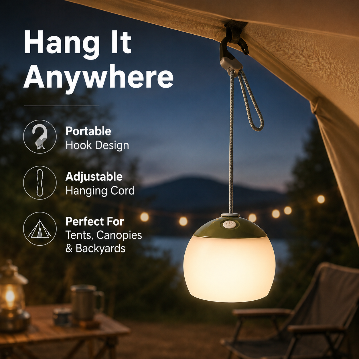 Rechargeable Hanging Camping Lantern
