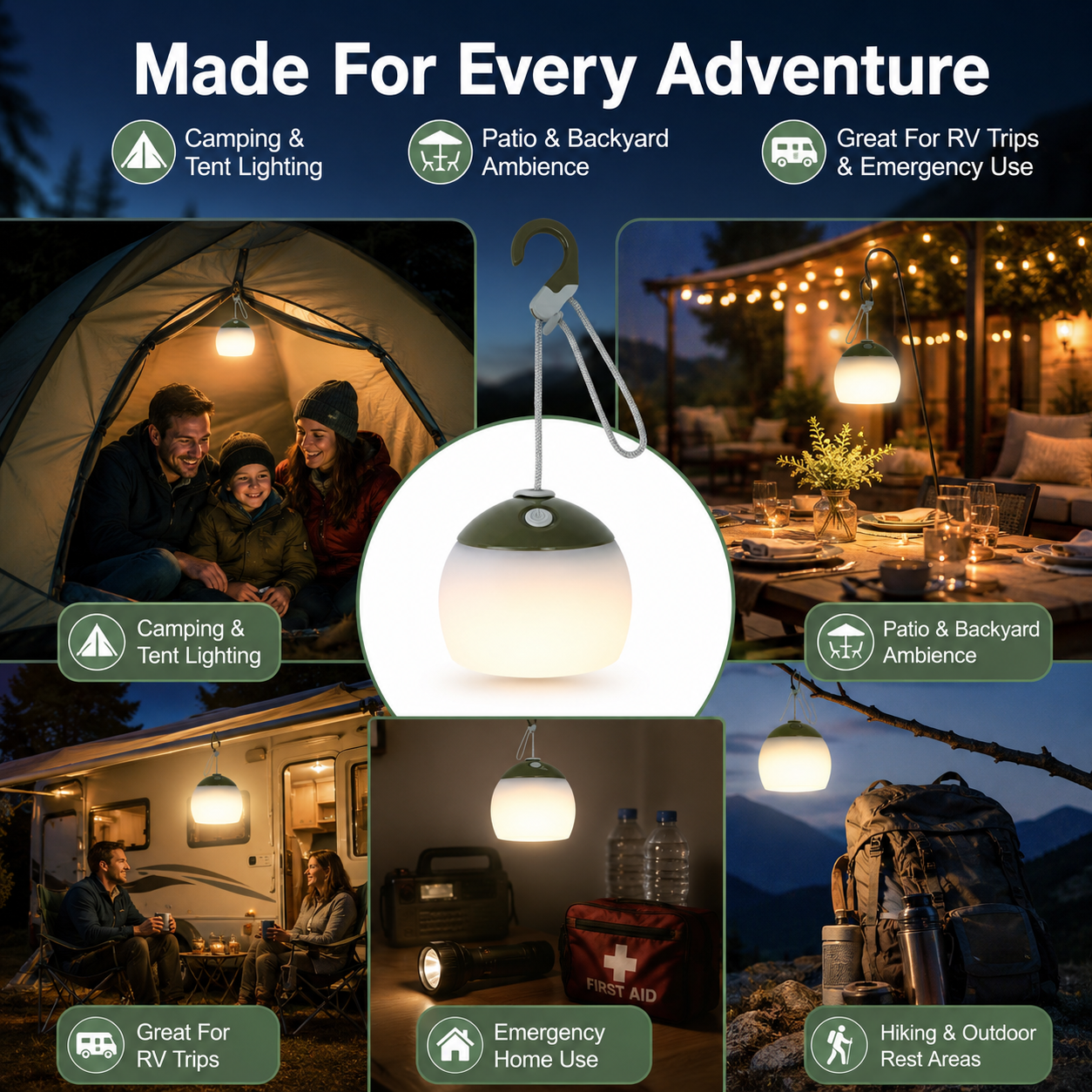 Rechargeable Hanging Camping Lantern