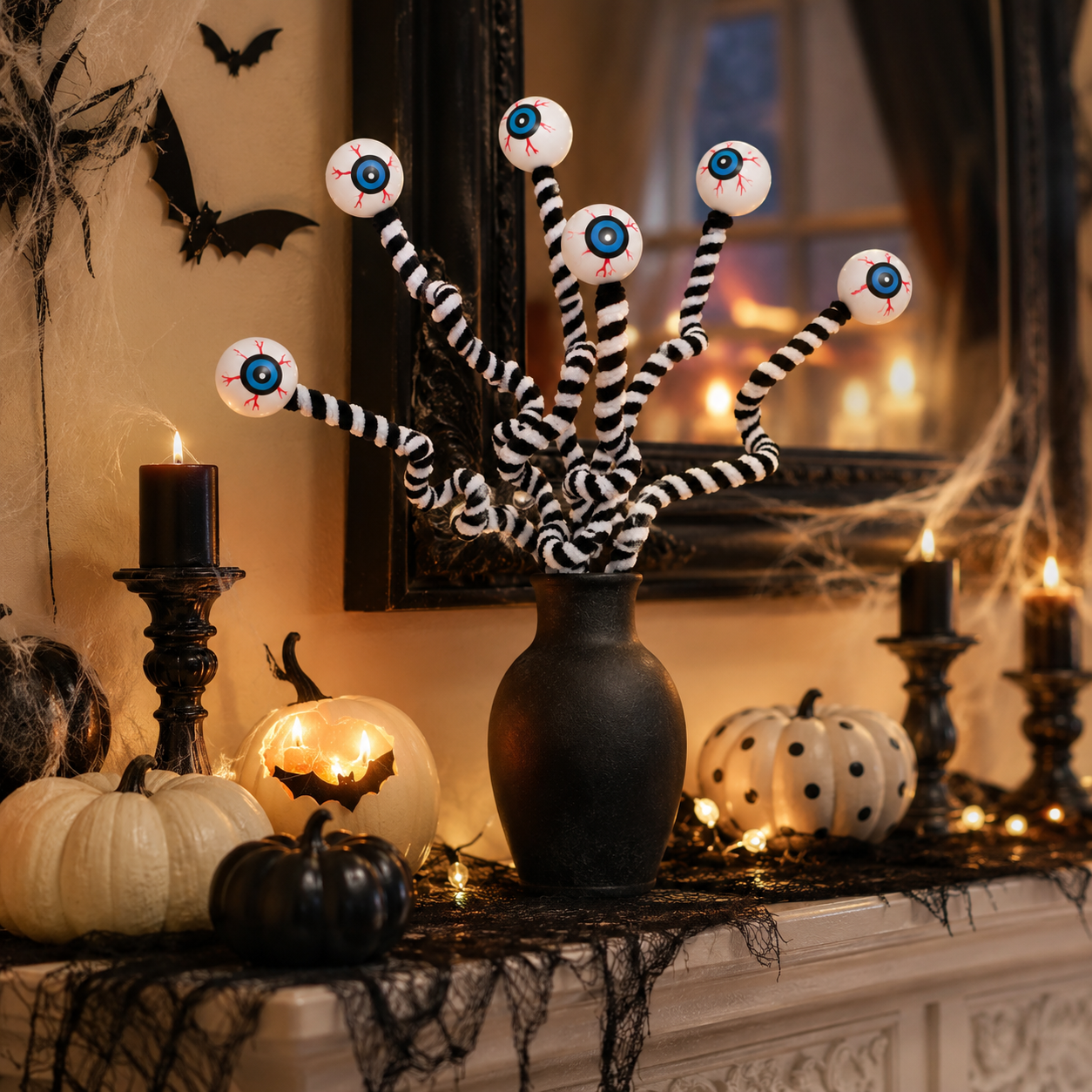 6 Pcs Halloween Bendable Eyeball Branch Stems