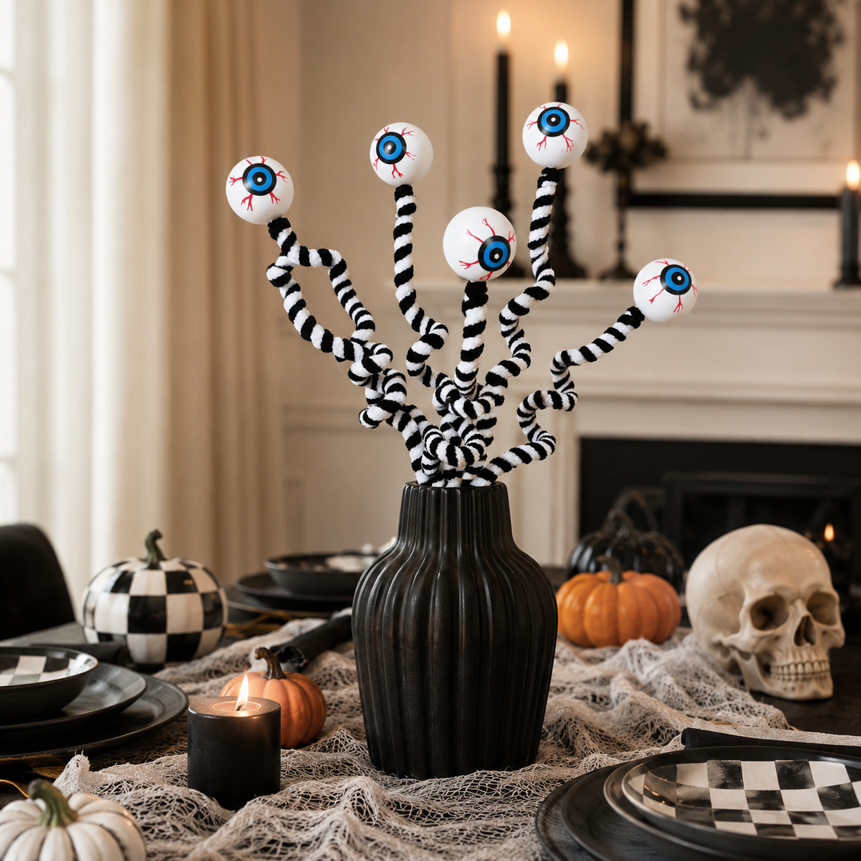 6 Pcs Halloween Bendable Eyeball Branch Stems
