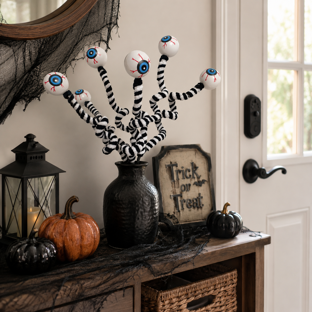 6 Pcs Halloween Bendable Eyeball Branch Stems